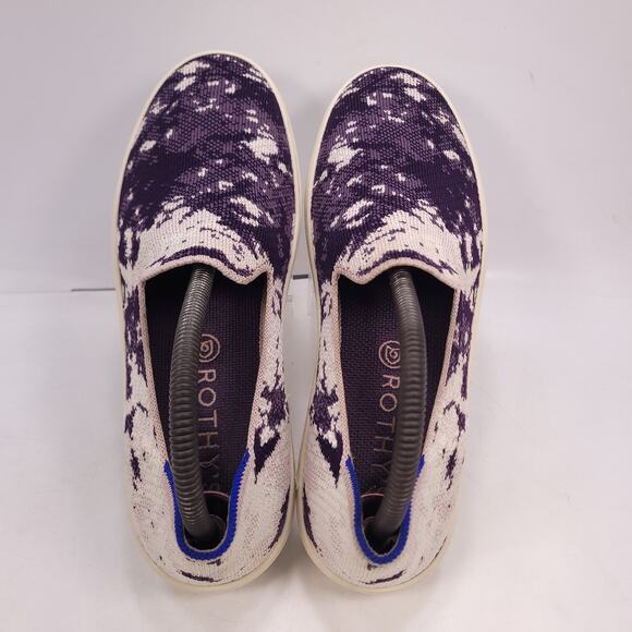 Rothys Casual Round Toe Slip On Sneaker Womens Size 8 Purple White - Picture 4 of 9